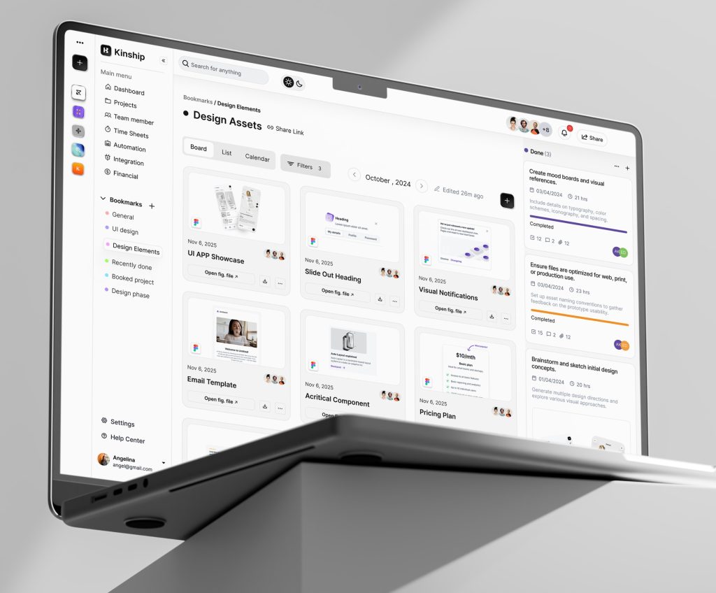 Kinship - Calm & Collaborative Project Management Dashboard