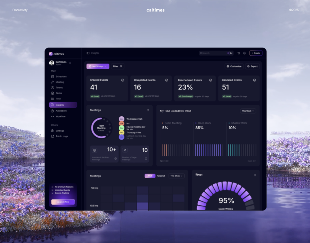 Caltimes - Intelligent Productivity & Time Management Dashboard
